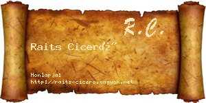 Raits Ciceró névjegykártya